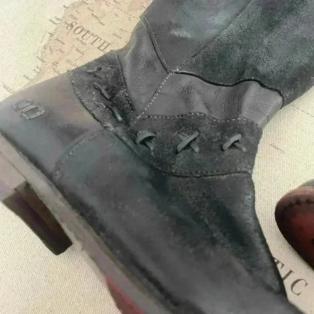 Bed Stu Midge Western Boots Cobbler Series Knee High Leather  Black 39 EUC